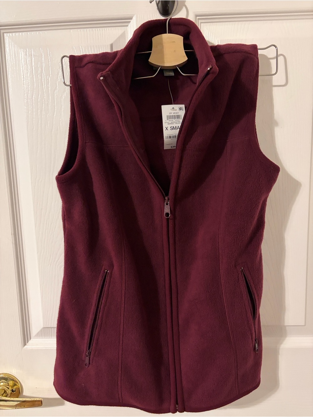 Style & Co. Women's Burgundy Fleece Vest